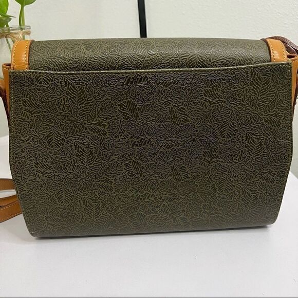 Nina Ricci Paris Crossbody Shoulder Bag Olive & Brown with Leaf Logo Vintage - Picture 5 of 9